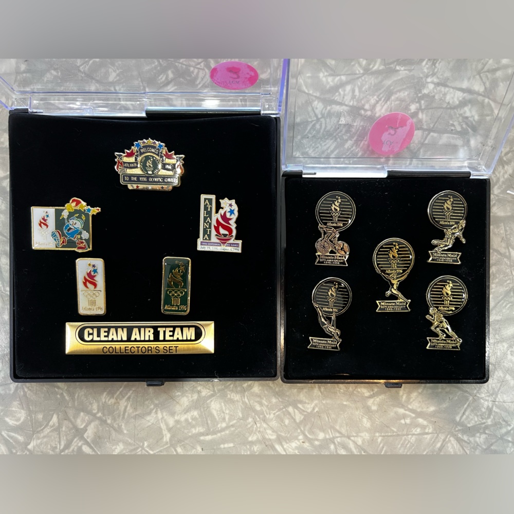 Two sets of Vintage 1996 Atlanta Olympics collector Pin Sets